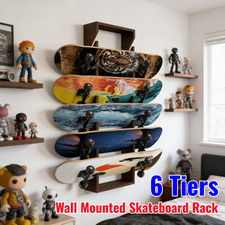 6-Tier Skateboard Wall Mount