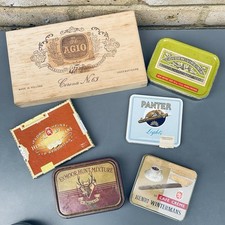 6 Vintage Cigar Boxes Wooden