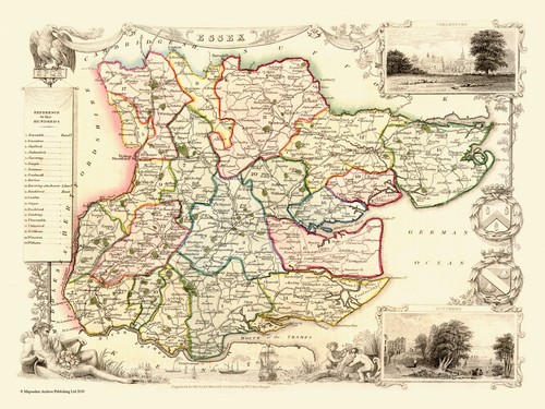 Old map essex 1836 by - of,