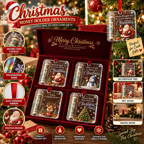 Christmas cash gift ornament - christmas,