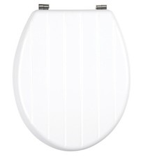 Beldray LA033758 Tongue and Groove Toilet Seat - White - Wooden - New