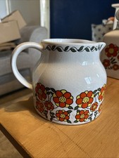 Taunton Vale Large Milk Jug Orange Daisy Design Vintage Original