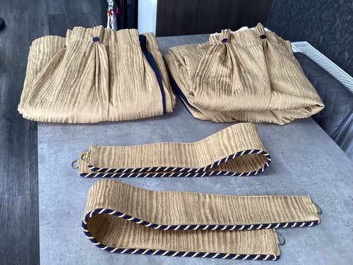 Curtains,Gold/navy,size