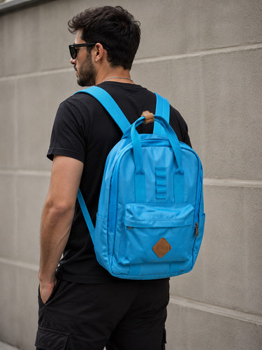 Men stylish sky blue backpack - sky,