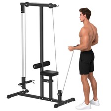 HOMCOM Exercise Pulldown Machine Power Tower with Adjustable Seat Cables