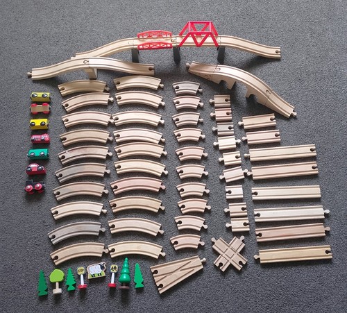 Large wooden train - set, bundle