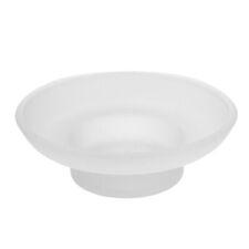 Soap Dish Round Frosted Glass Replacement Spare Soap Holder Clear Soap Bar For