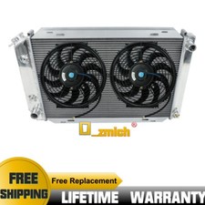 Aluminum 3-Row Radiator+ 2 x 12"fan For 1982-1993 Ford Mustang LTD V8 4.2L AT