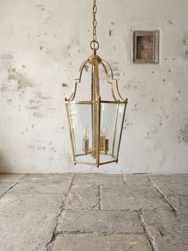 Large vintage brass glass - large,