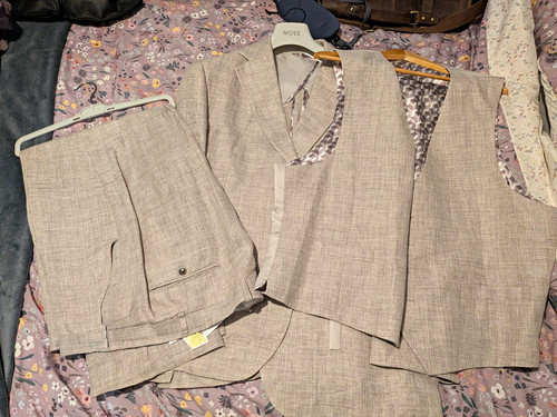 Moss bross beige linen - beige, pc