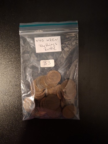 X40 wren farthing coins - wren,