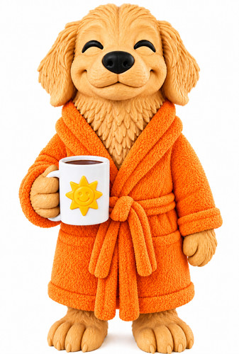 Cute golden retriever - golden, coffee