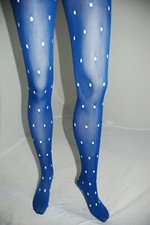 Tights Blue and White Polka Dot Soft Touch Day Wear Party Fancy Dress Costume 
