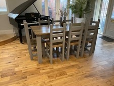 Farmhouse Style, Rustic Dining Table And 8 Chunky Chairs