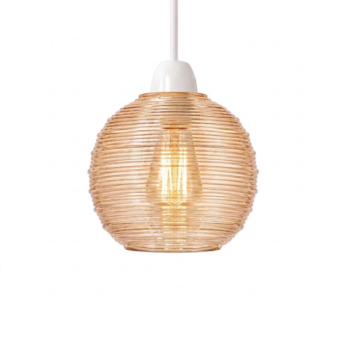 Retro amber glass lamp shade - retro,