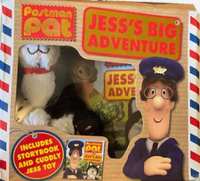 NEW IN damaged BOX - POSTMAN PAT the movie PLUSH of JESS  and BOARD BOOK