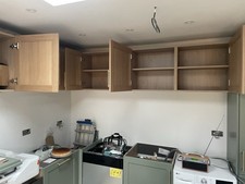 Oak effect kitchen wall units - oak,