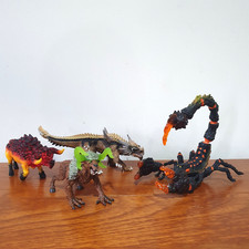 4x Schleich Action Eldrador Creatures Figure Bundle Dragon Scorpion Bull Beast