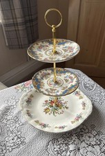 Pretty Vintage Shelley  Fine Bone China  & Bone China England 3 Tier Cake Stand