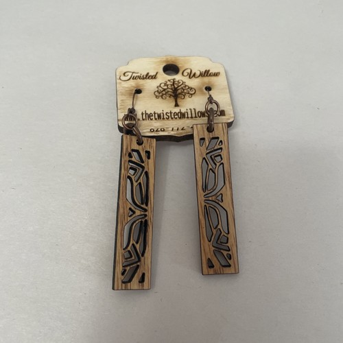Twisted willow wooden earring - earring,