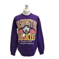 Lee Washington Huskies 1993 Purple Vintage Crew Neck Sweatshirt Uk Men's Size XL
