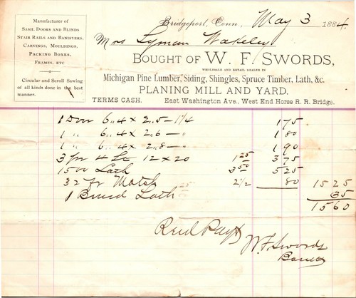 Swords bridgeport 1884 - co,
