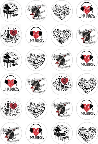 Love music notes cupcake - 24,