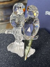 RARE Retired Swarovski Crystal Budgies 680627 Mint Boxed