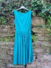 Beautiful Ladies Turquoise 'Lindybop' 50s Style Dress Size 12 In Fab Condition