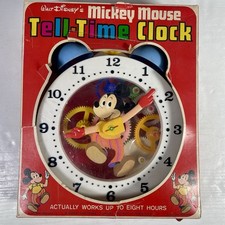 Disney Mickey Mouse Tell-Time Clock Hong Kong Clockwork Build It  1960’s/70’s