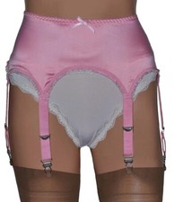Pink Satin 6 strap suspender