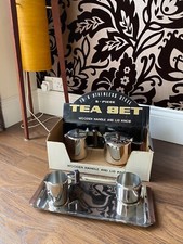 Vintage Stainless Steel 5 Piece Coffee Tea Set in original box & never used  VGC