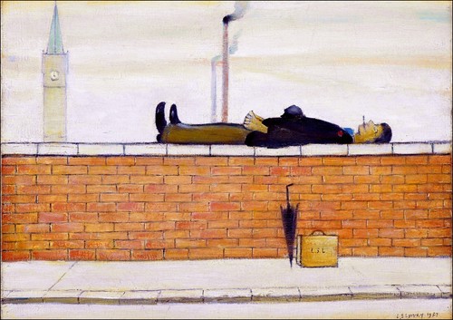 Lowry man lying - lying, on