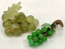 Vintage Jade & Jadeite Style Grapes Ornament Set, 2x Stunning Decorative Fruit