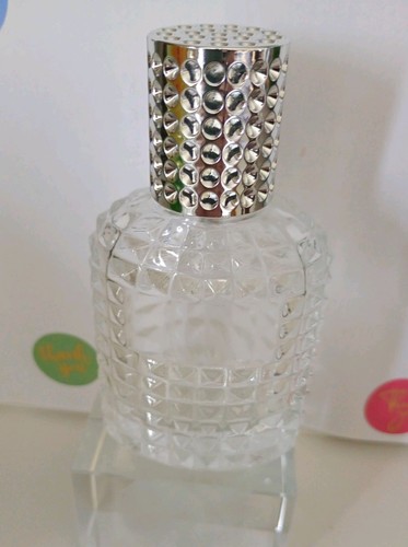 Large glass with silver top - glass,