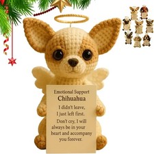 Emotional Support Crochet Dog Keepsake Pet Memorial Ornament Christmas Gift