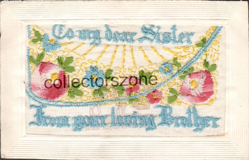 Ww1 silk postcard dear - silk,
