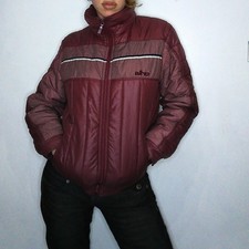 Vintage 80s burgundy padded puffer ski/sports jacket - Elho M