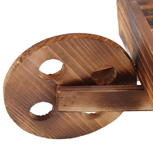 Flower pot wooden - wooden, cart