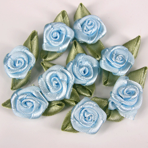 Satin rosebuds ribbon flowers - satin,