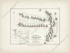 Battle of Trafalgar plate 1 A Johnston Alison's Atlas map 1850 art print poster