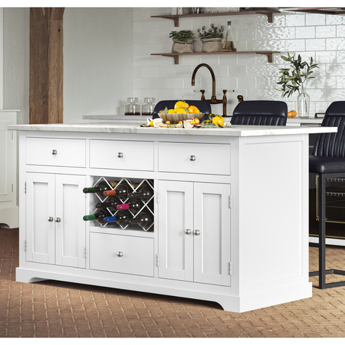 White kitchen island - kitchen, with
