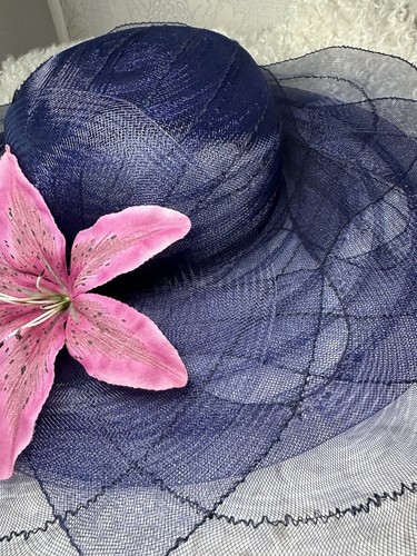 Navy blue wide brim - blue,