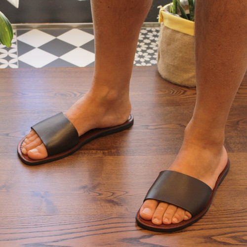 Men leather slides - men's, sandals