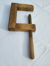 Vintage Wooden Carpenters Clamp Hand Screw Large with open jaw of 7.5" 