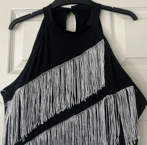 Black silver fringe - fringe, shift