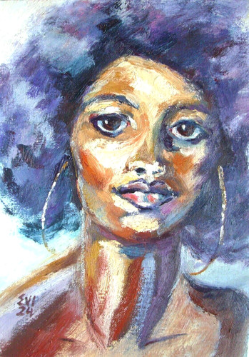 African girl original oil - girl,