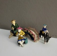 Vintage Mud Men Figurines Japan Rare Find Beautiful Craftsmanship 