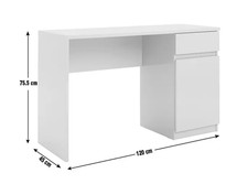 IKEA MALM White Office/Study desk with storage (drawer, cable, cupboard) 