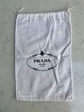 Prada White Brushed Cotton Dust Bag 20x33cms For Accessories, Shoes, Bags